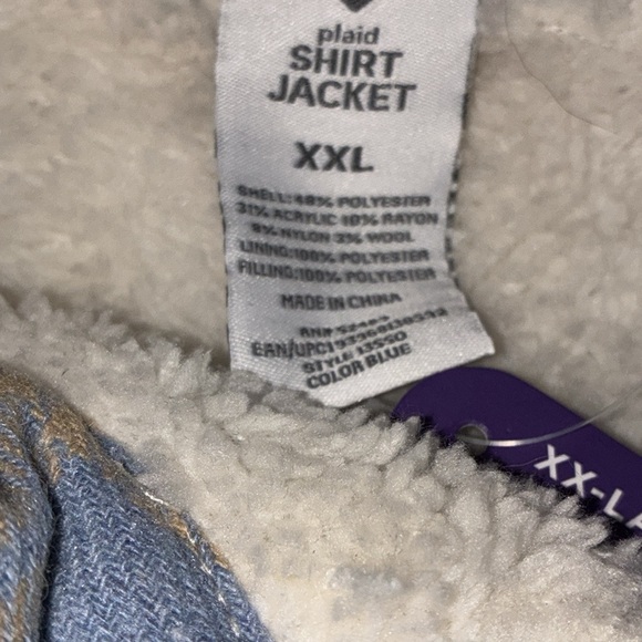 NWT! Flannel Sherpa Lined Shirt Jacket Shacket Size XXL - Picture 9 of 9